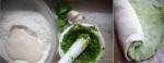 Bułka pszenna z pesto szpinakowym