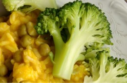 Risotto z zielonym groszkiem i dynią