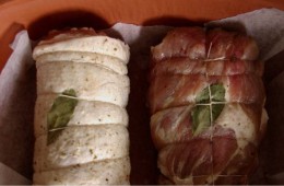 Pieczona karkówka i boczek nadziewany suszonymi pomidorami